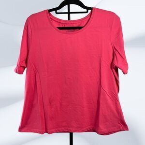 BFA Classics Womens Dark Pink Short Sleeve Pullover Casual T-Shirt Size XL